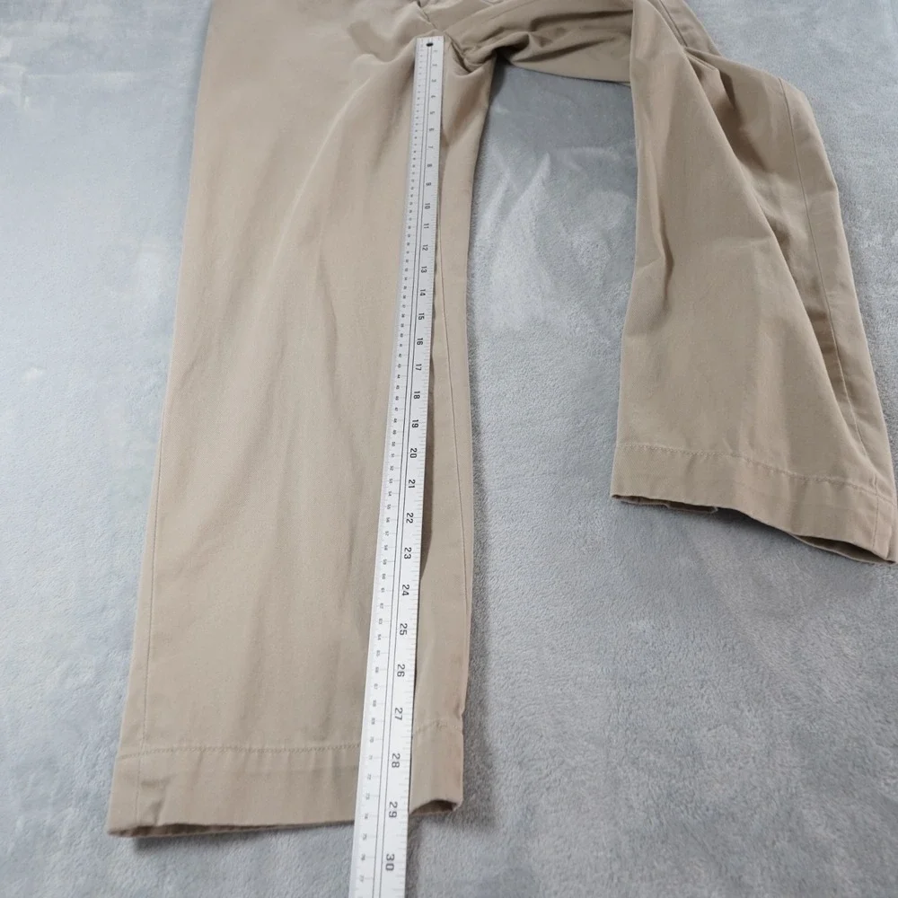 VTG Polo Ralph Lauren Chino Pant Mens 34 Beige 100% Cotton 90s Classic Flat